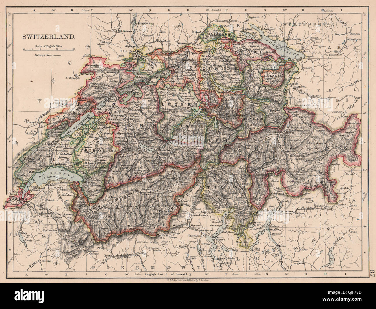 Map of switzerland with lakes hi-res stock photography and images - Alamy