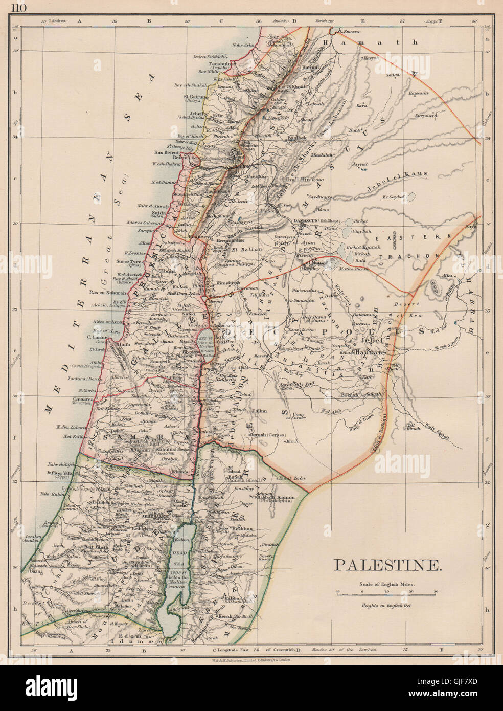 PALESTINE. Galilee Samaria Judea Perea Phoenicia Decapolis. JOHNSTON ...