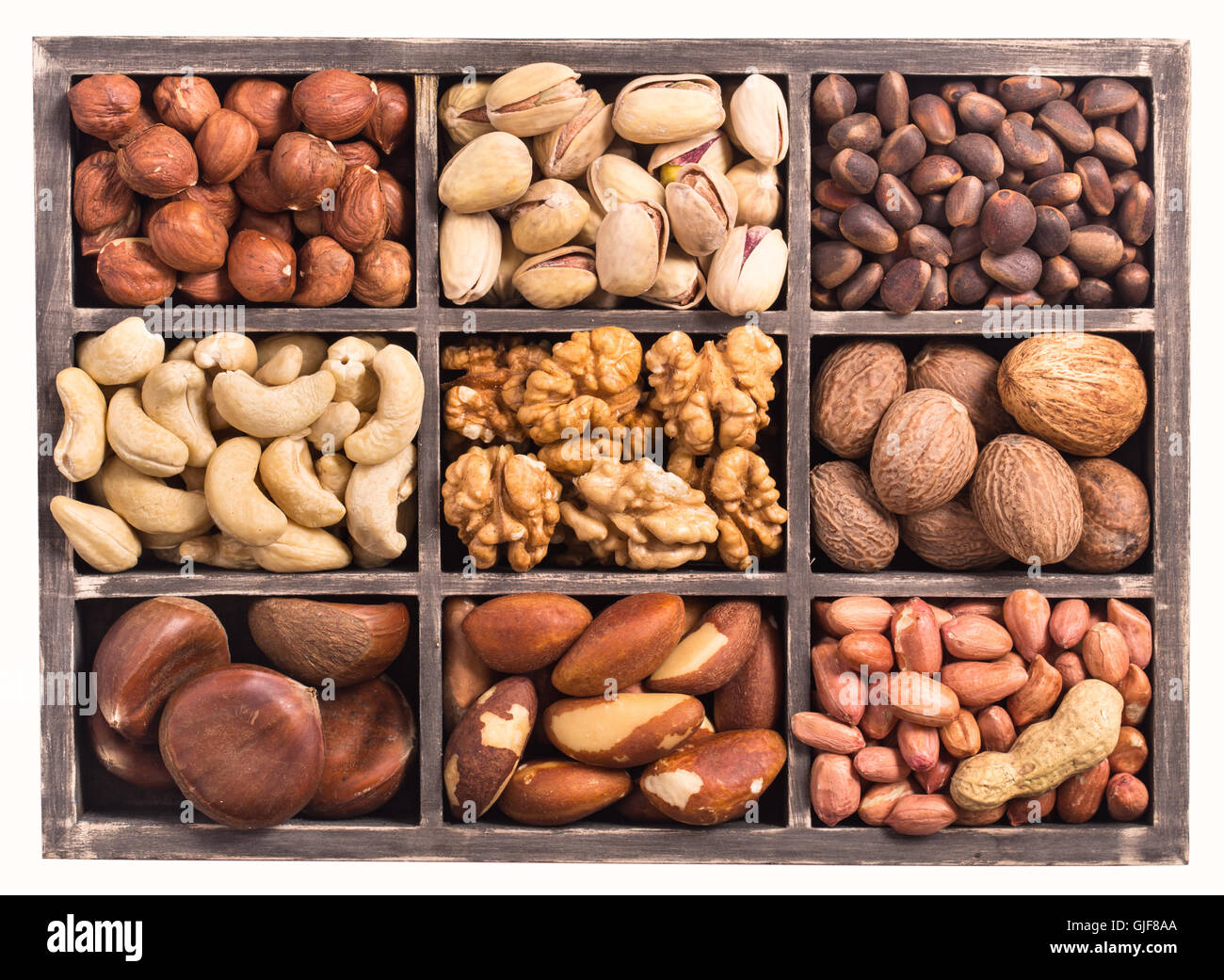 Box of nuts isolated Stock Photo Alamy