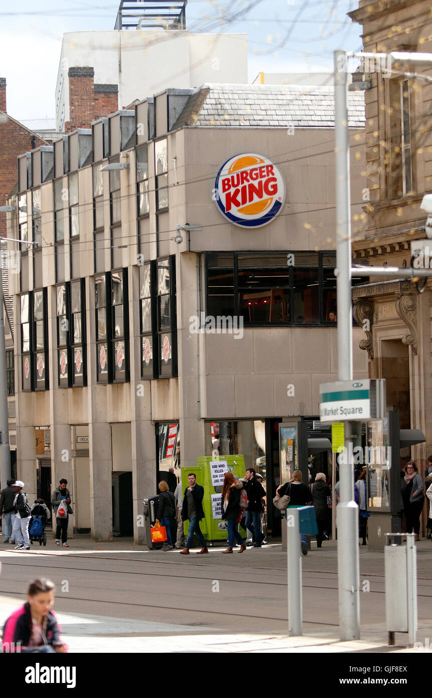 Burger King Nottingham, St Peter's Gate Stock Photo Alamy
