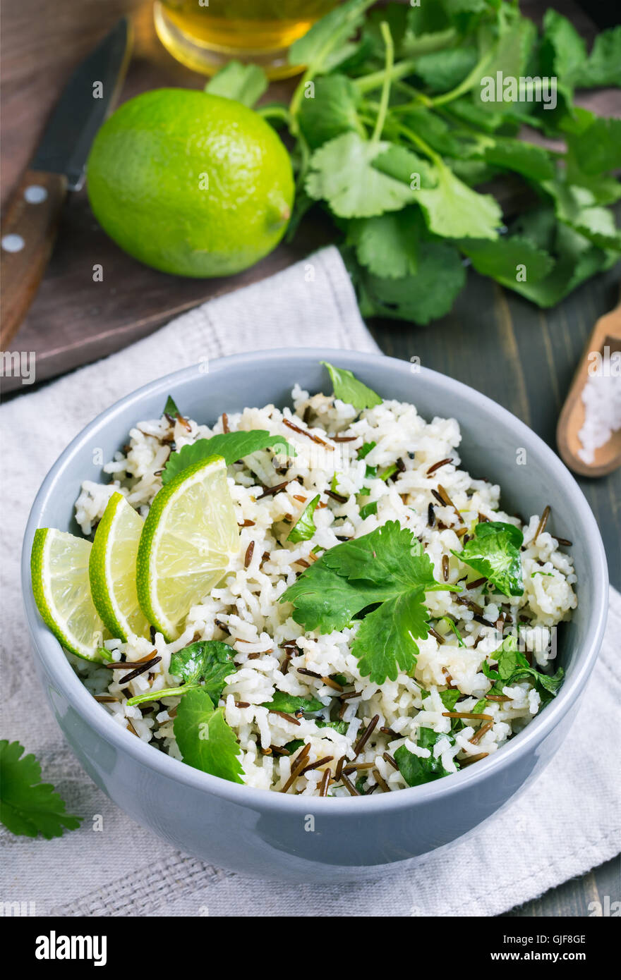 Cilantro and lime basmati rice Stock Photo Alamy
