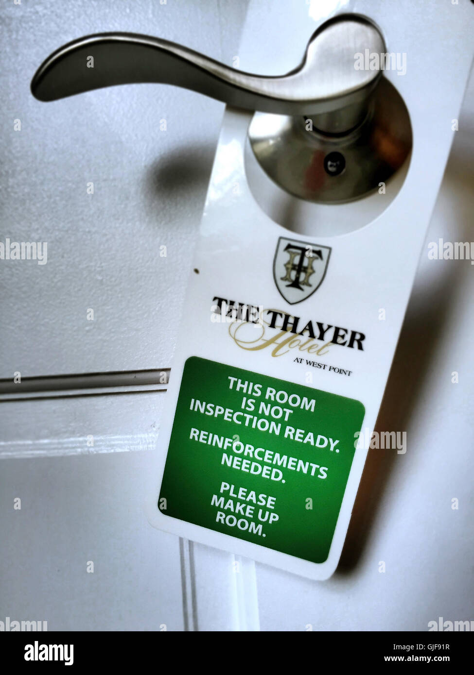 Hotel Thayer Room Sign, West Point NY, USA Stock Photo