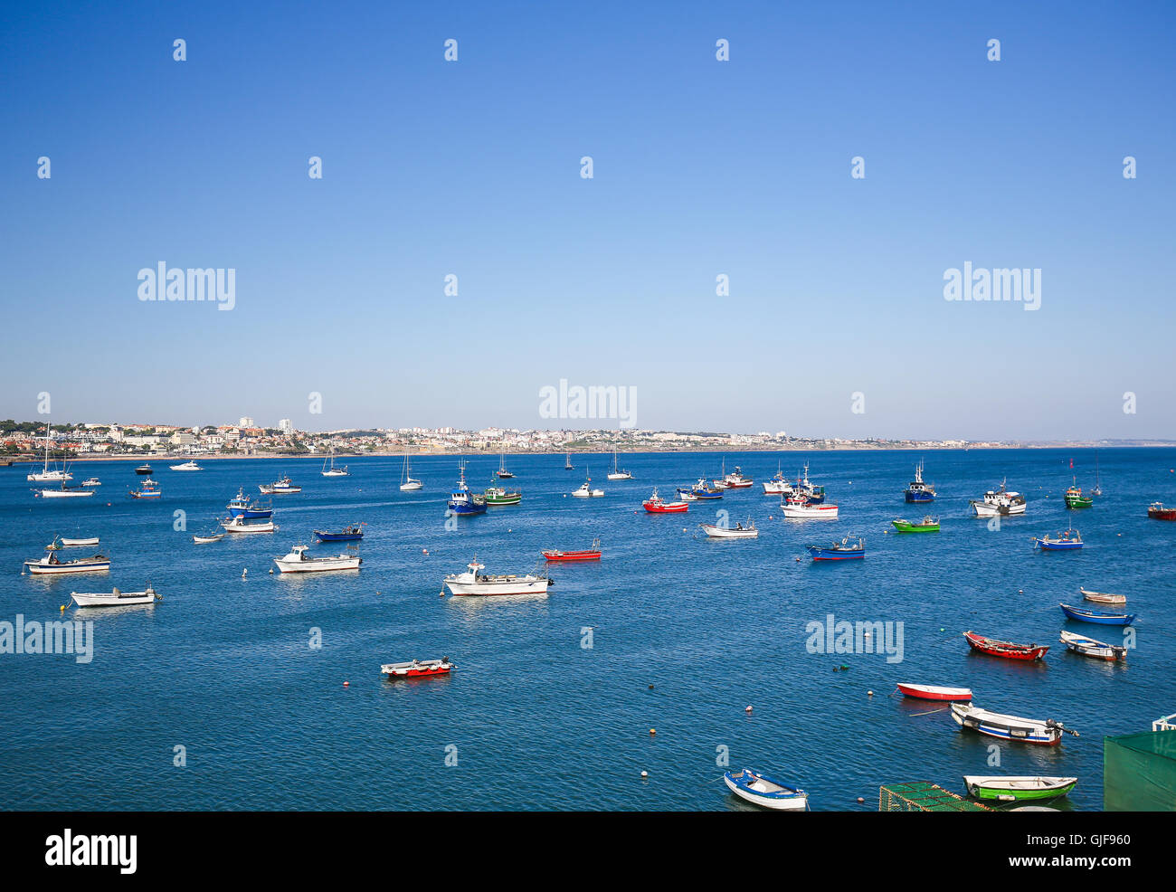 CASCAIS, PORTUGAL - JULY 15, 2016: Bay of Cascais, a Portuguese coastal town 30 km west of Lisbon. Stock Photo