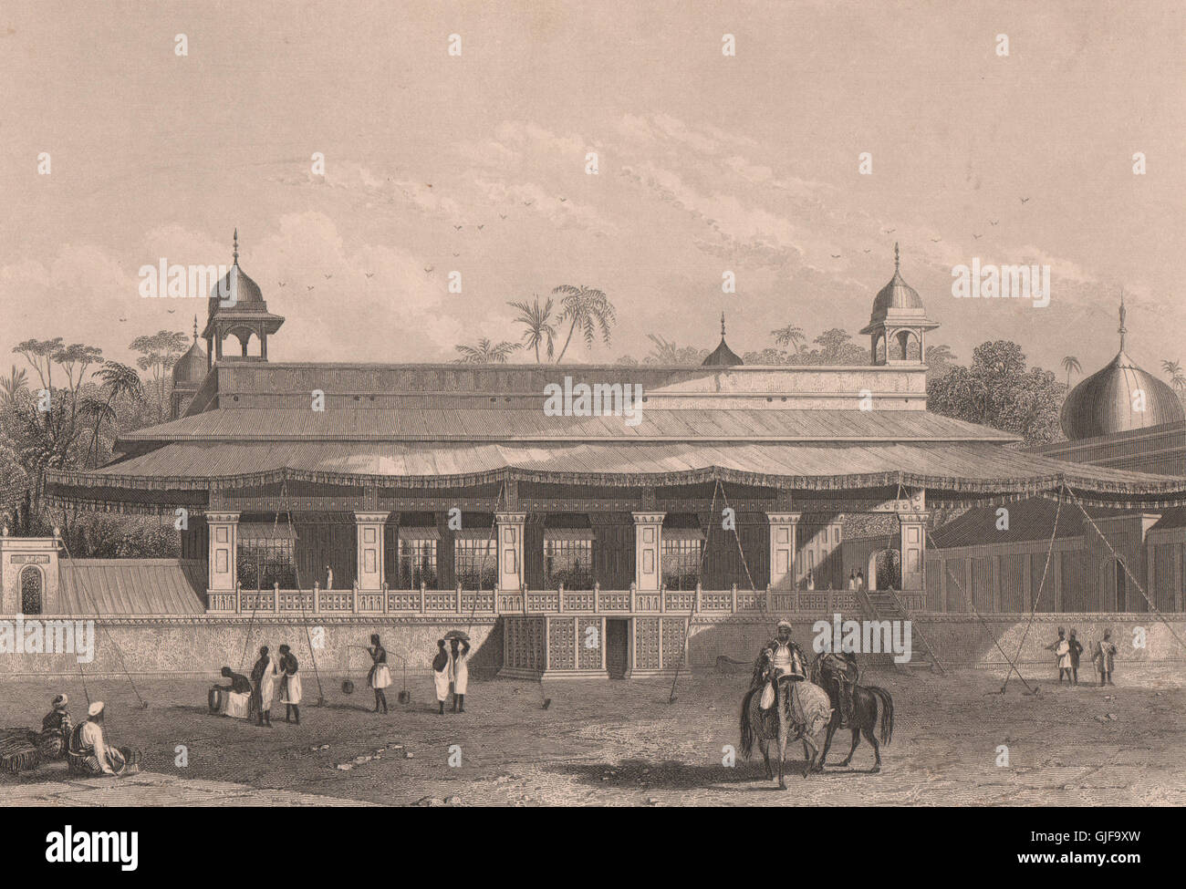 BRITISH INDIA. The Dewas Khan, or Hall of Audience-Palace of Delhi, print 1858 Stock Photo