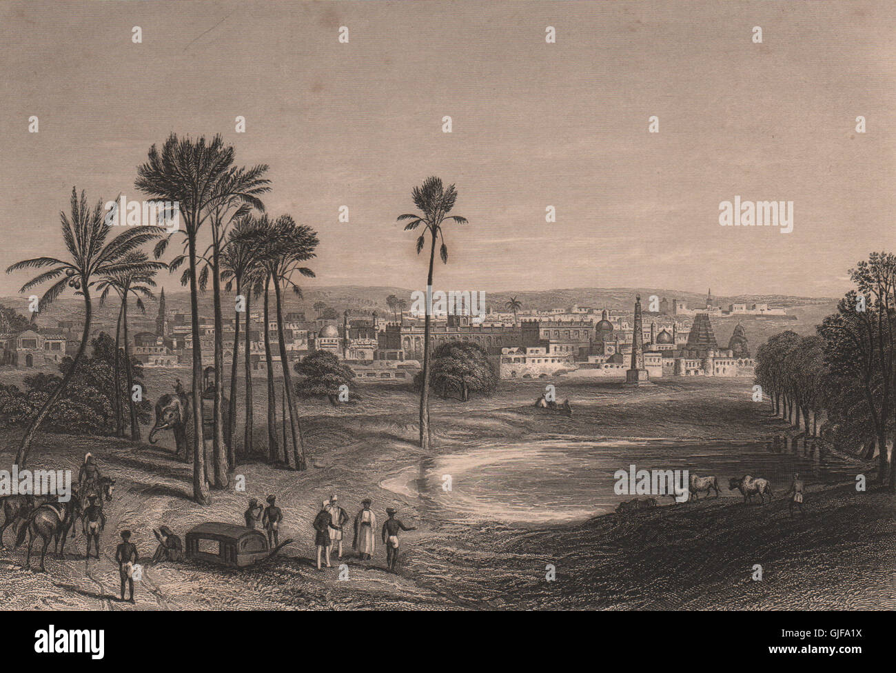 BRITISH INDIA. View of Madras (Chennai) , antique print 1858 Stock