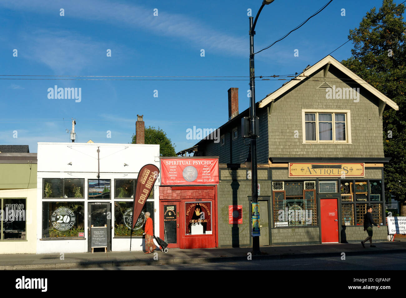 Old storefronts on Main Street, Vancouver, British Columbia, Canada