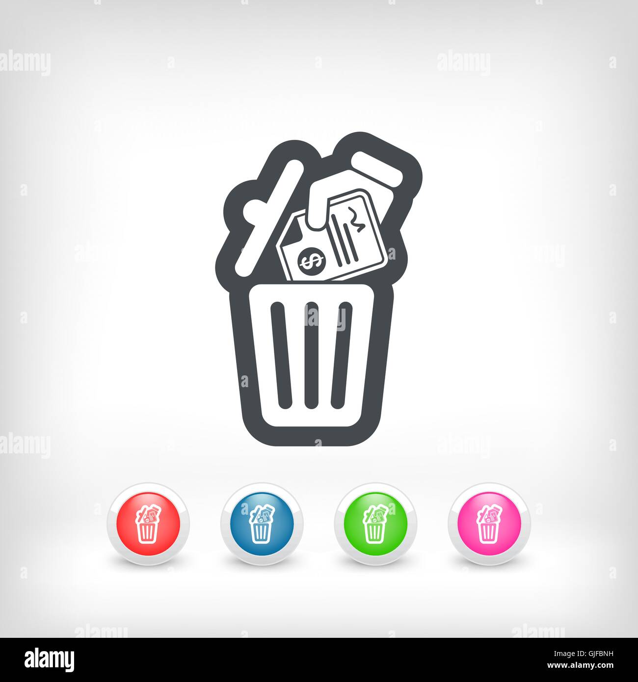 Trashing payment Stock Vector