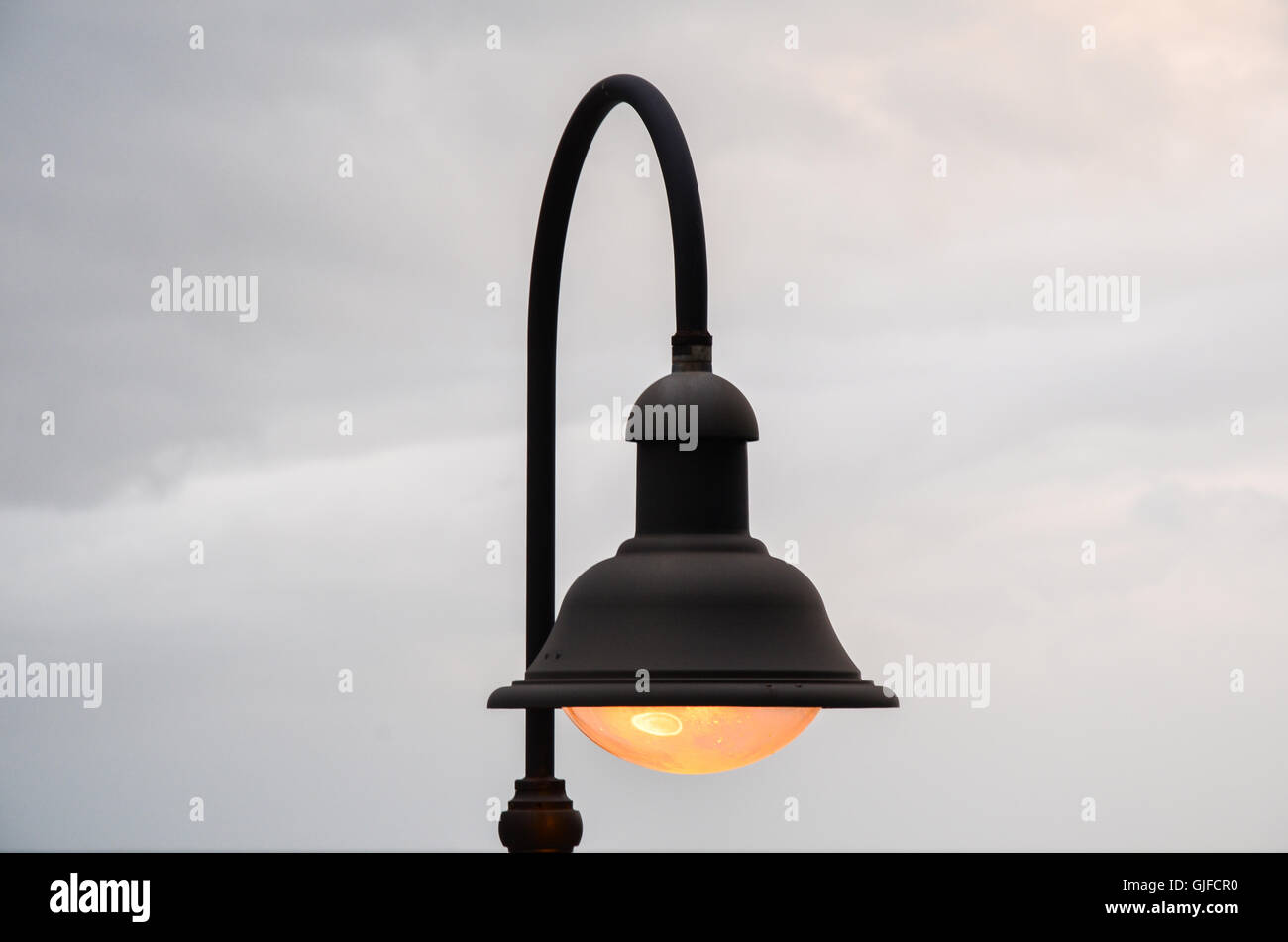 Lamp-post at harbourside, Monterosso al Mare, Cinque Terre, Liguria, Italy Stock Photo