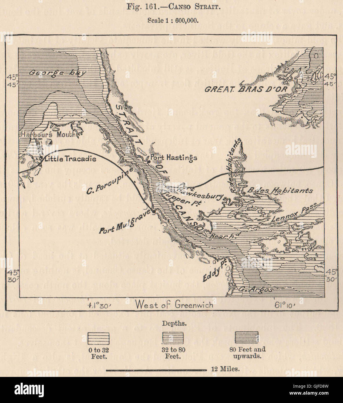 Canso Nova Scotia Map Canso Strait. Nova Scotia, Canada, 1885 Antique Map Stock Photo - Alamy