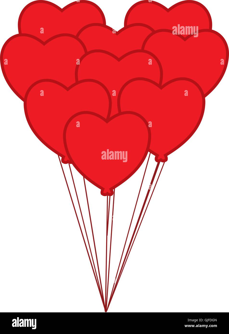heart shape balloons love romantic icon Stock Vector Image & Art - Alamy