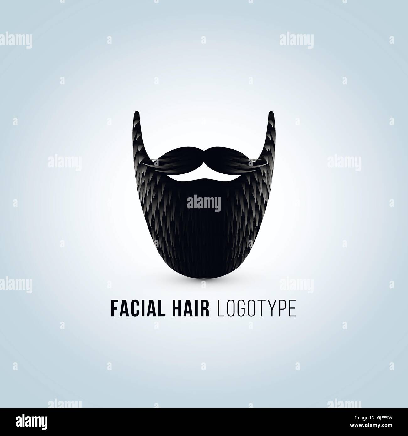 Isolated male face with mustache and beard vector logo. Barber shop logotype. Stock Vector