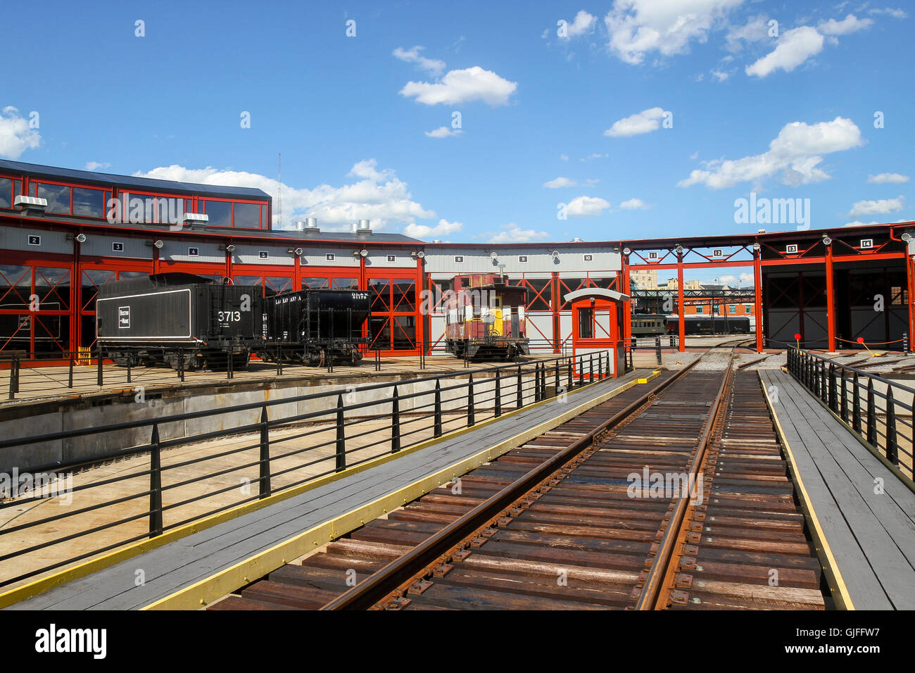 Turntable switch yard, Steamtown National Historic Site, Scranton, Pennsylvania Stock Photo