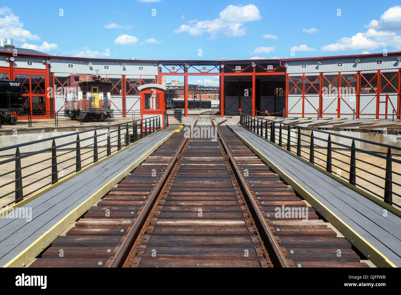 Turntable switch yard, Steamtown National Historic Site, Scranton, Pennsylvania Stock Photo