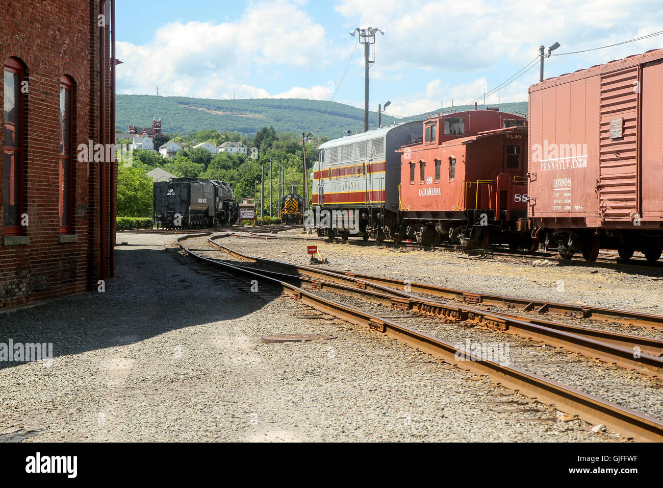 Rail yard, Steamtown National Historic Site, Scranton, Pennsylvania Stock Photo
