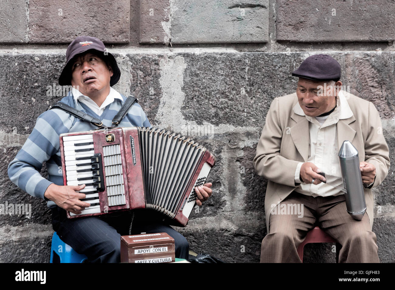 Street musicians playing music in Quito, Ecuador Stock Photo Alamy