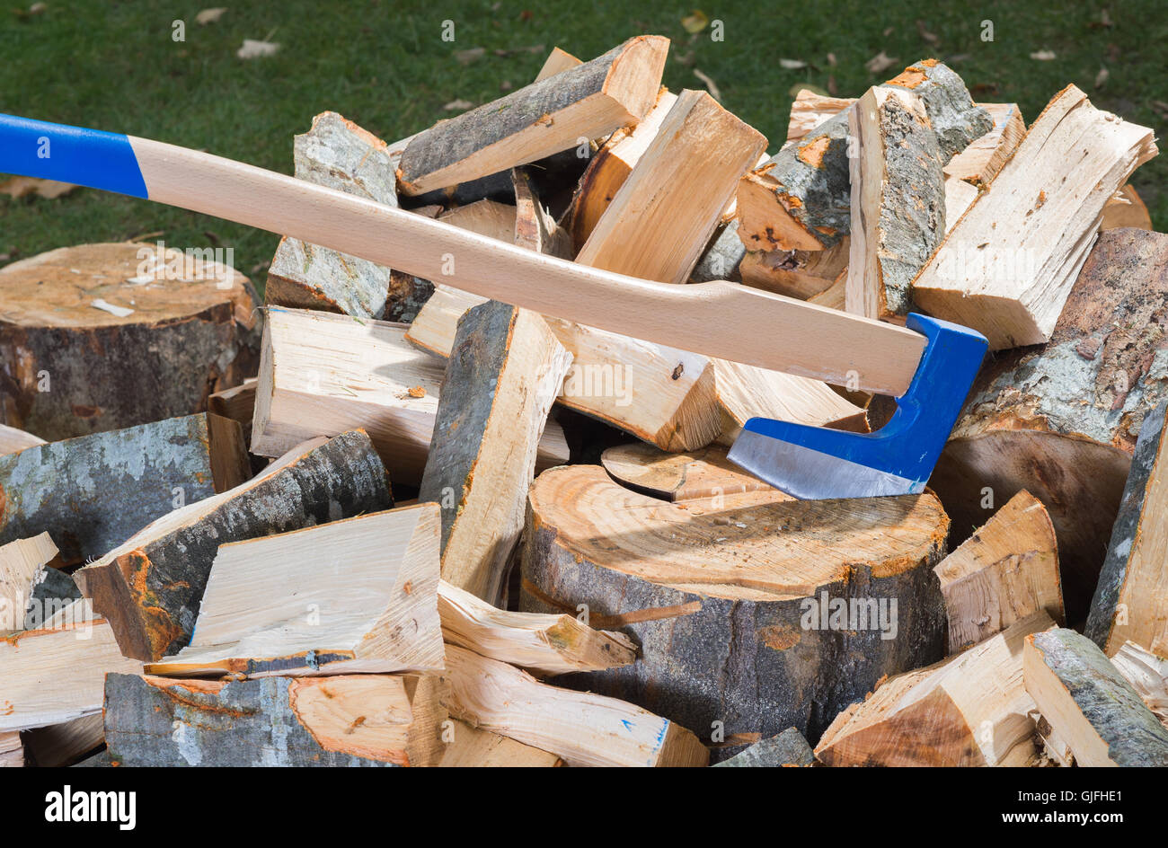 Axe for splitting wood Stock Photo