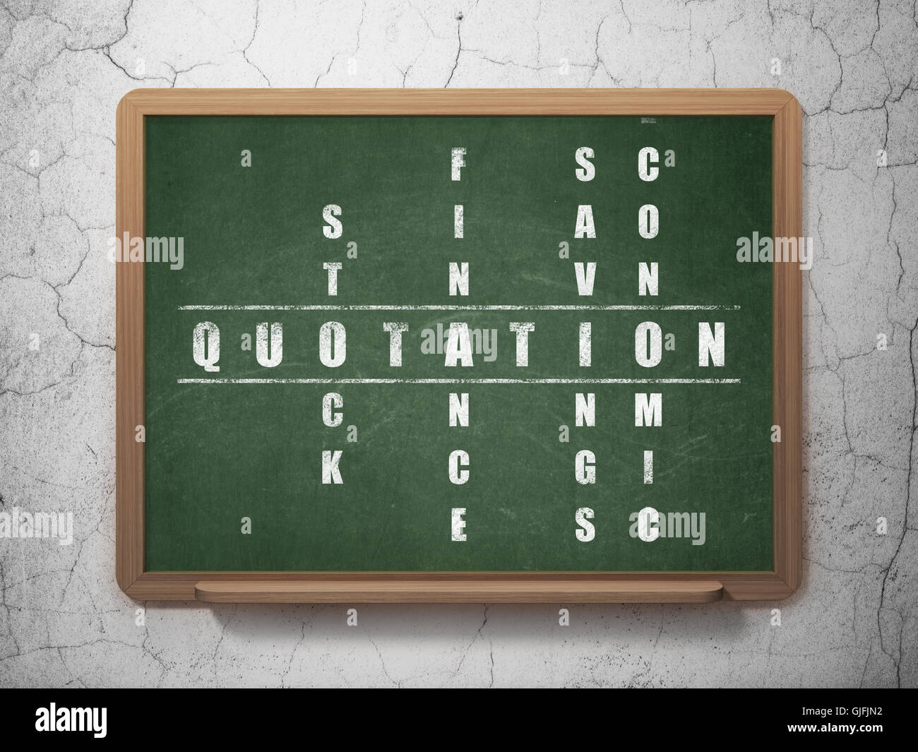 Currency concept Quotation in Crossword Puzzle Stock Photo Alamy