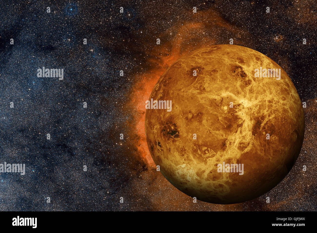 Solar System Venus. It is the second from the Sun Stock Photo