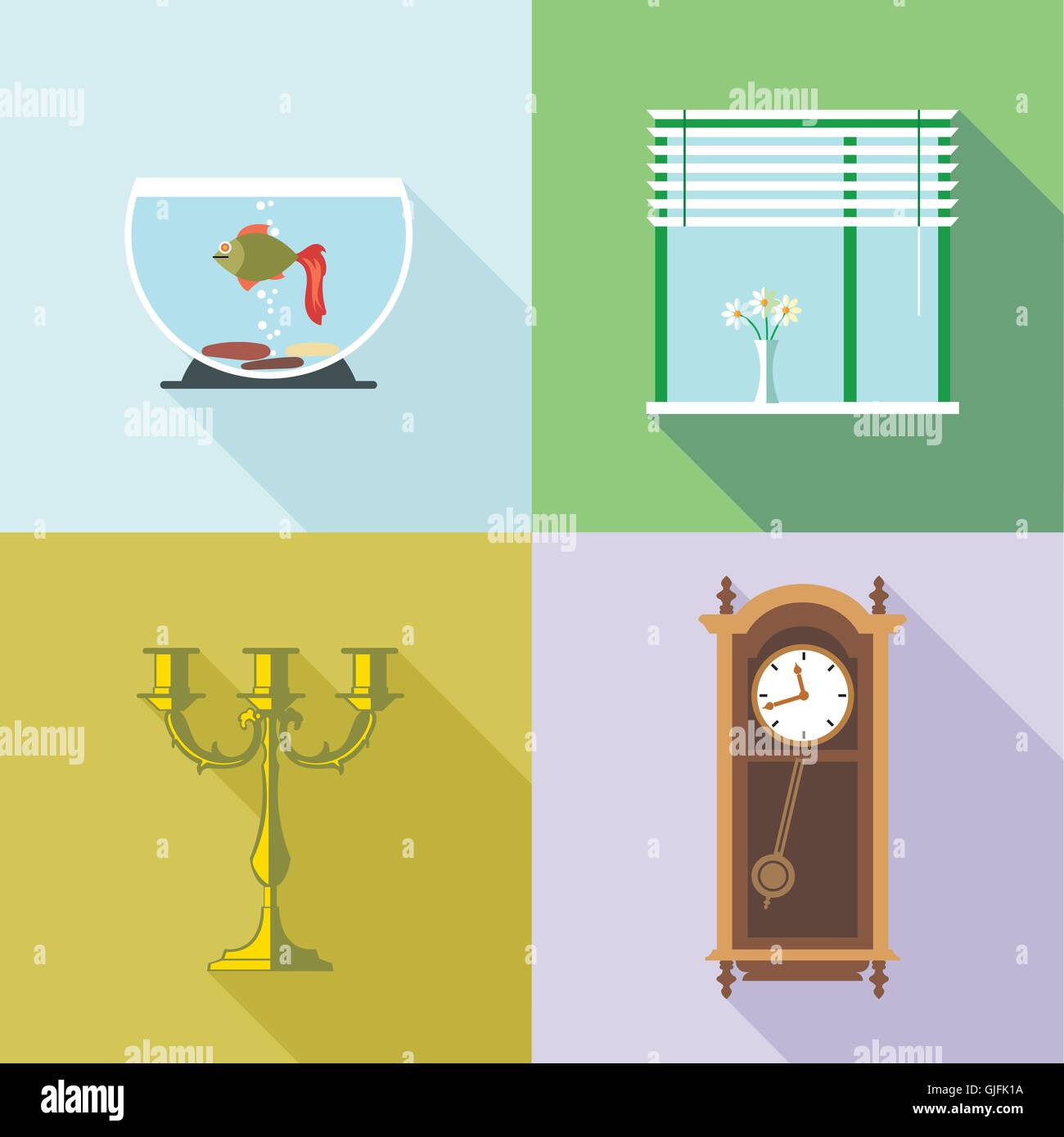 Home decorations set. Digital vector image Stock Vector