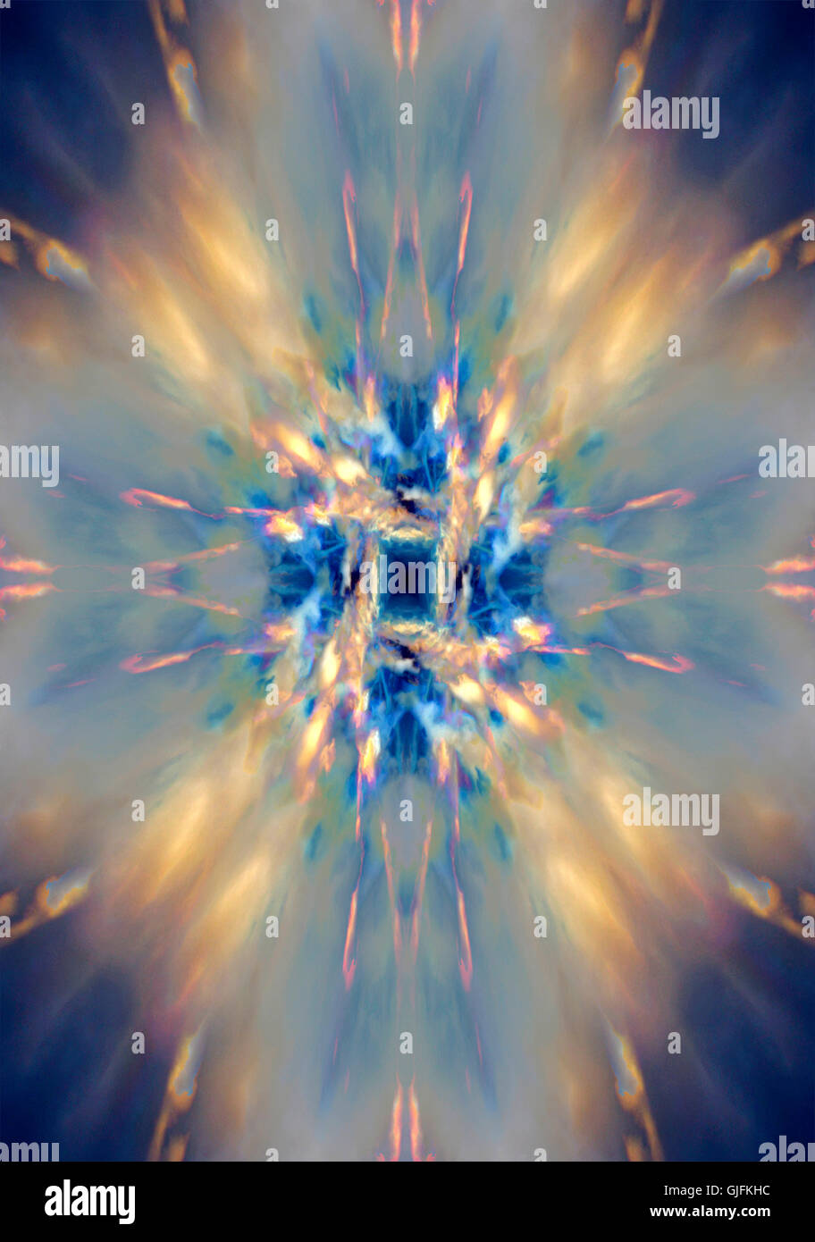 Reflected Color Rays Reflected rays of light against a dark blue background Stock Photo - Alamy