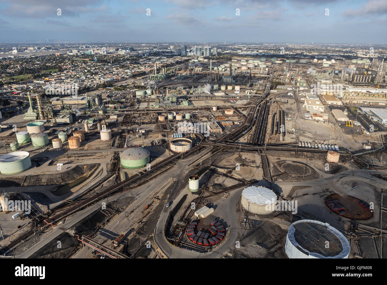El Segundo, California, USA August 6, 2016 Afternoon aerial view of