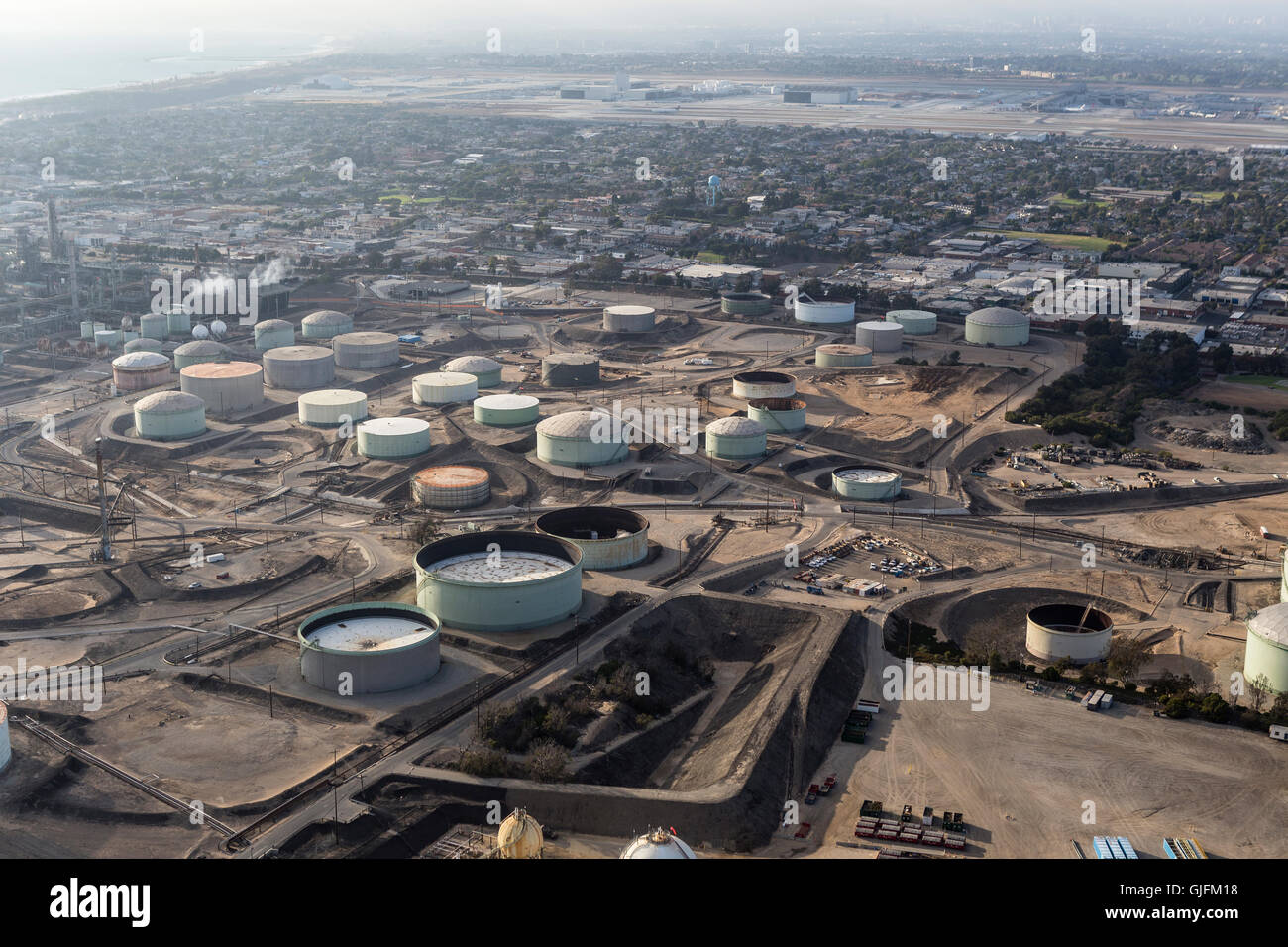 El Segundo, California, USA August 6, 2016 Afternoon aerial view of
