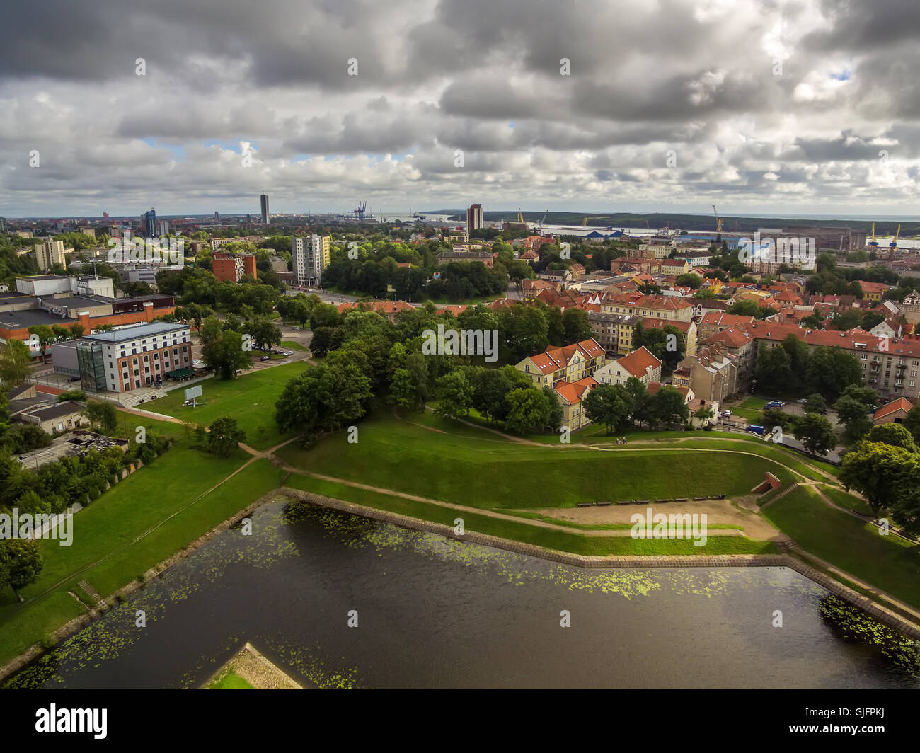 Klaipeda, Lithuania: representative aerial view of Old Town Stock Photo