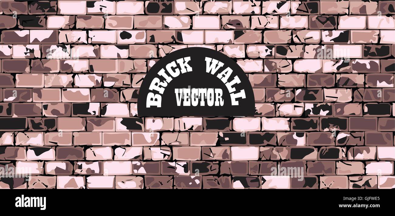 old wall brick vintage background texture vector illustration Stock Vector