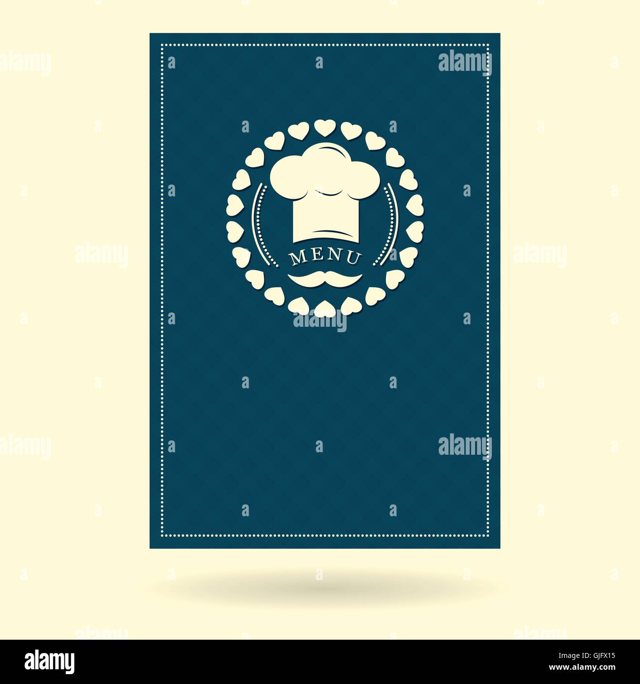 menu cover chef hat with mustache logo creative vector design illustration Stock Vector