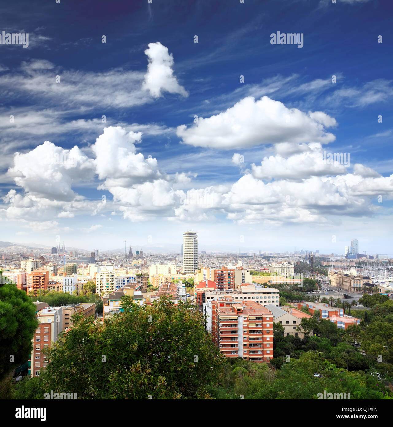 an aerial view of Barcelona City Stock Photo - Alamy