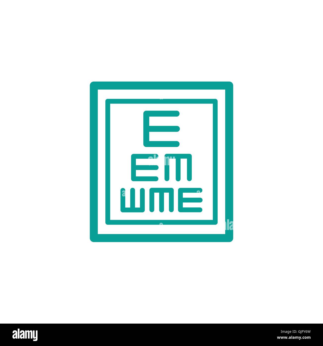 Eye Chart thin line icon isolated on beige background Stock Vector ...