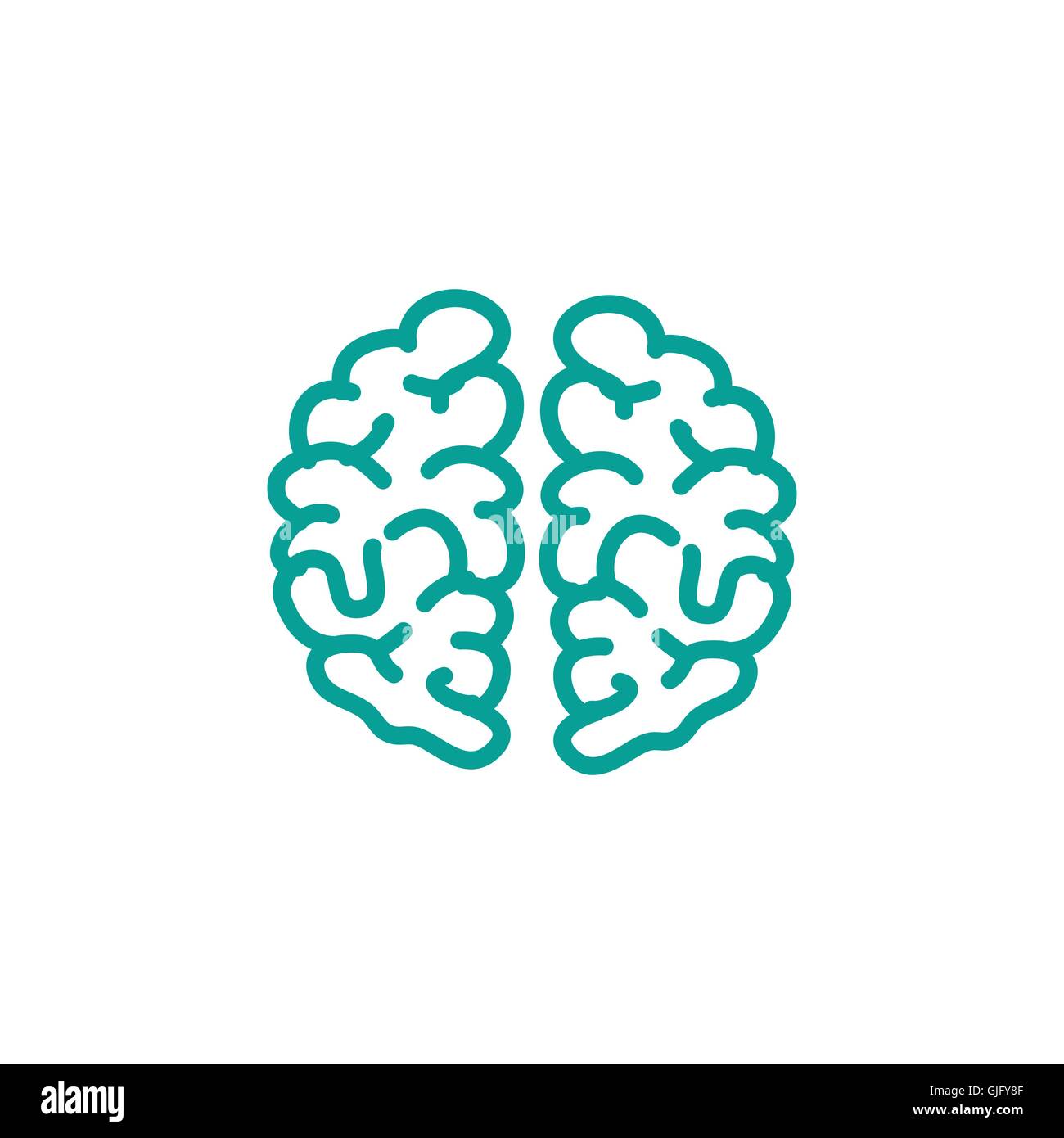 Human brain thin line icon isolated on beige background Stock Vector ...