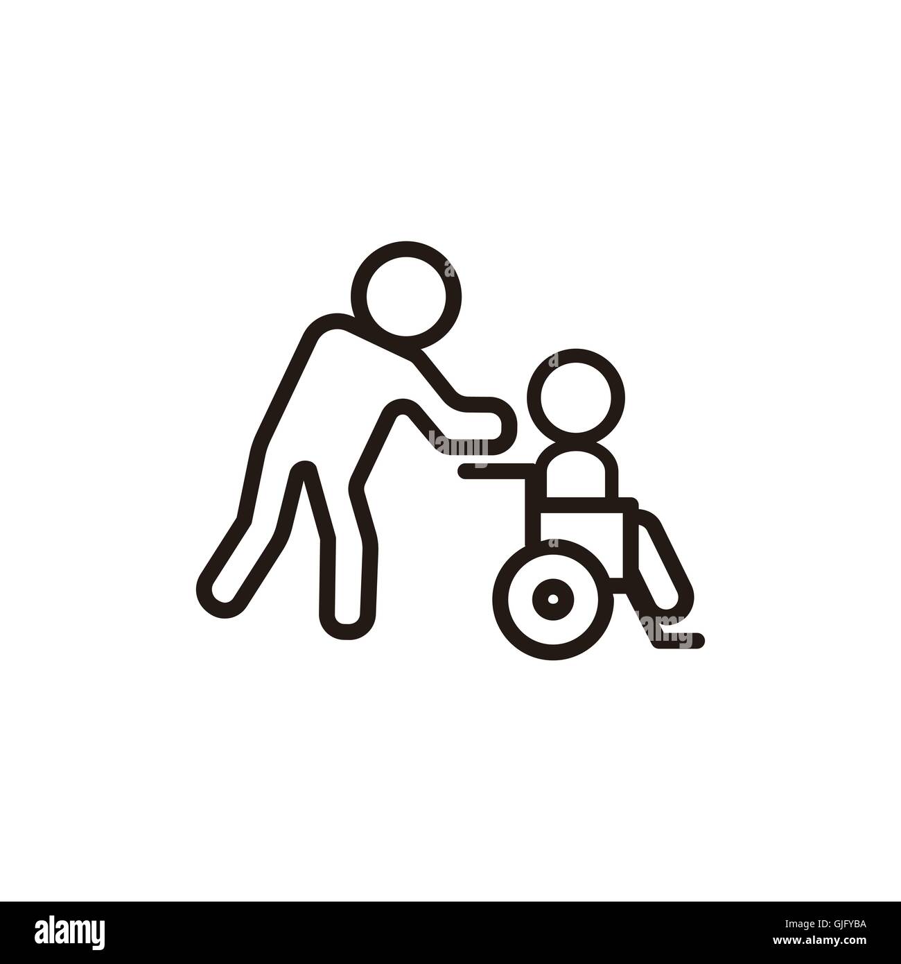 Disabled thin line icon in dark brown color Stock Vector Image & Art ...