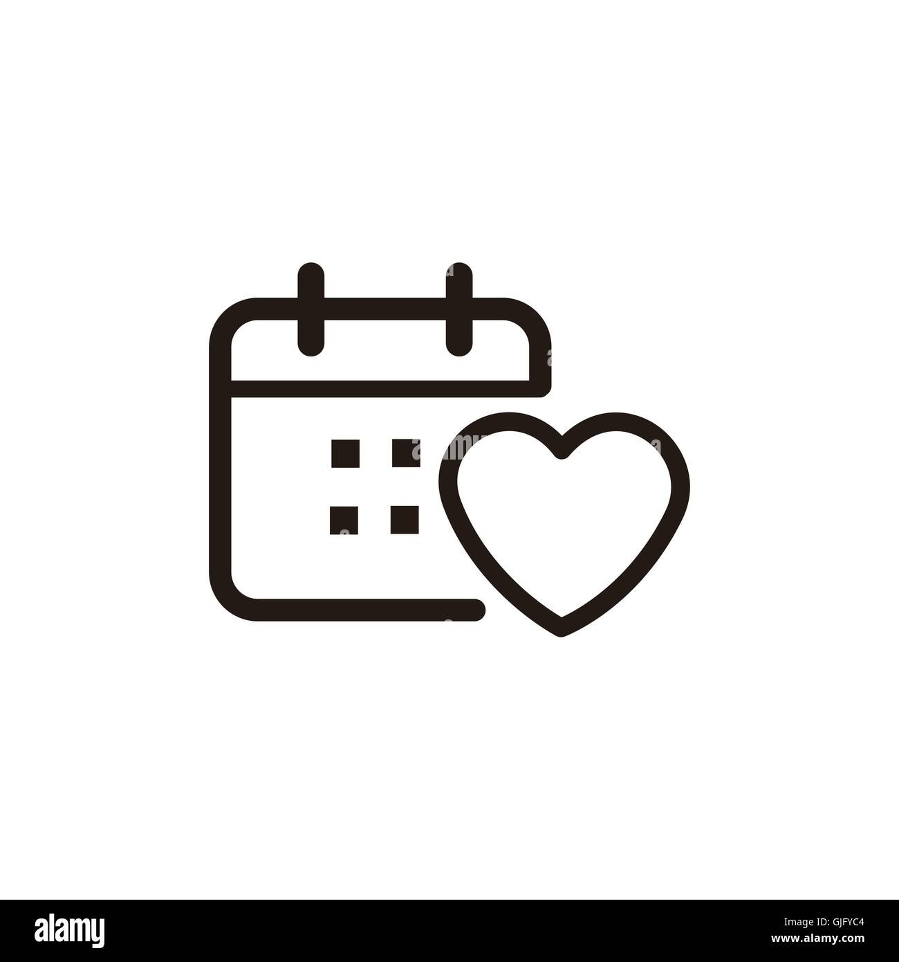 Calendar Icon Brown Outline Illustration Hi Res Stock Photography And Images Alamy