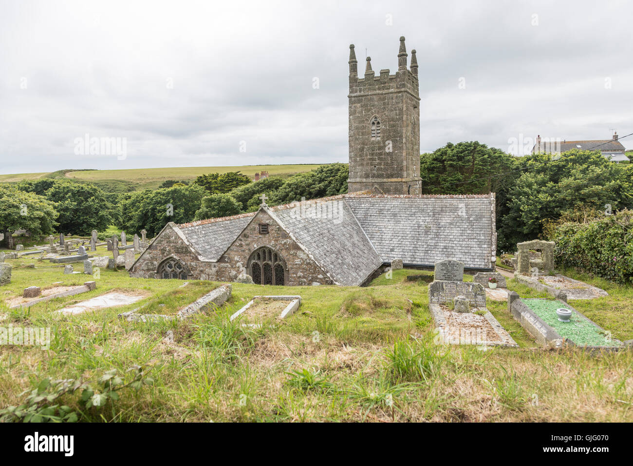 St. Levan Church, Cornwall, UK. Stock Photo