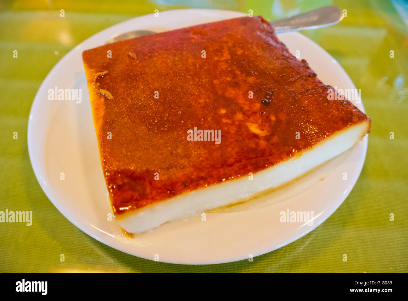 Kazandibi, Clink, Turkish caramellized milk pudding, Sarajevo, Bosnia and Herzegovina, Europe Stock Photo