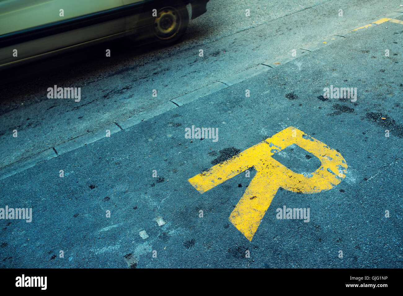 Reserved car parking spot on the street Stock Photo Alamy