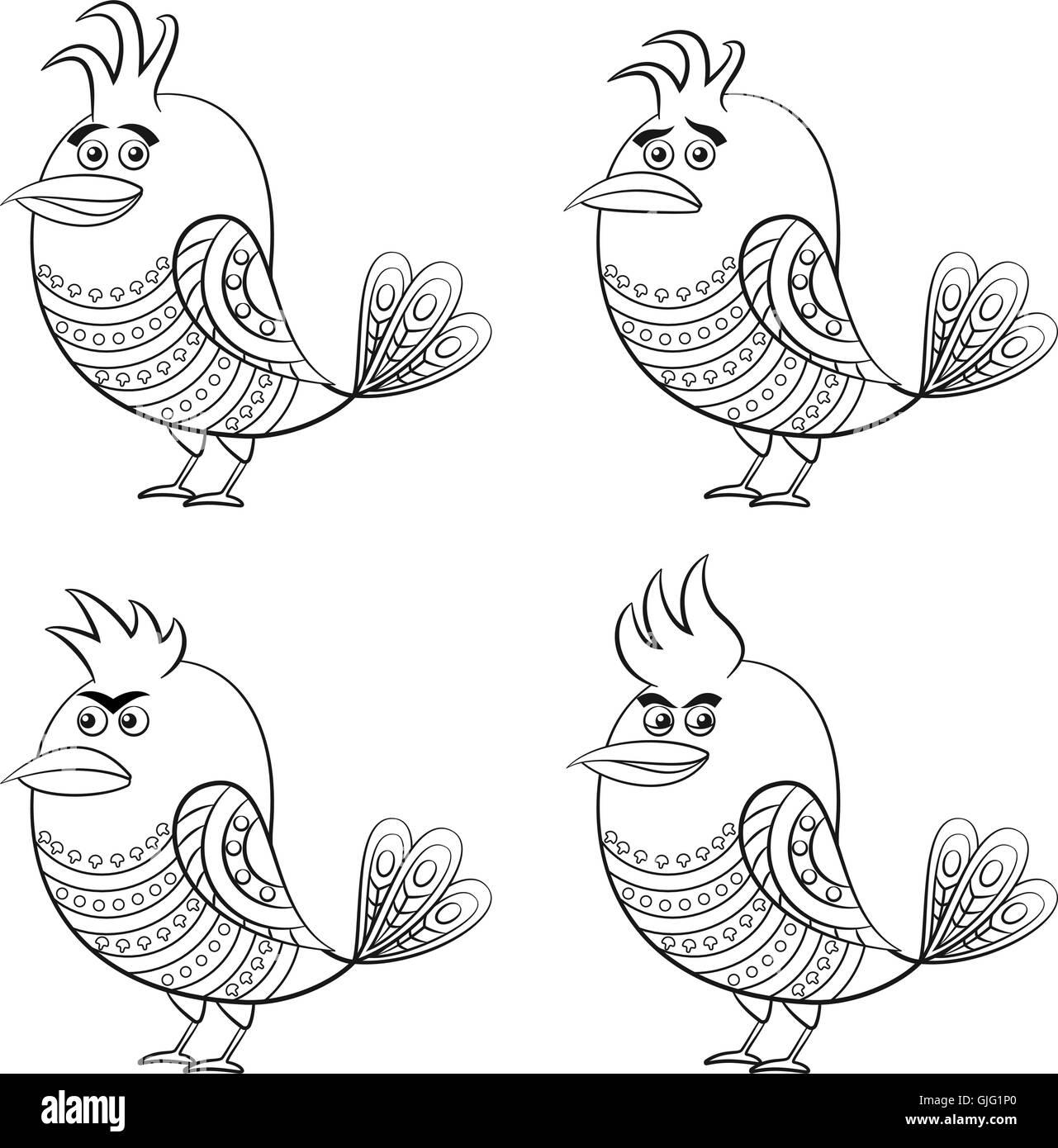 angry birds vector black and white