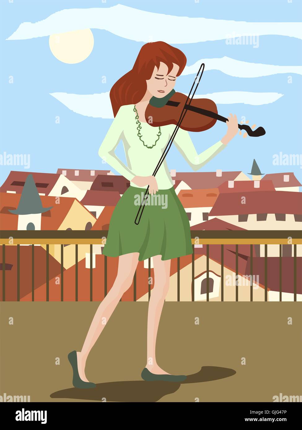 Playing violin Stock Vector Images - Alamy
