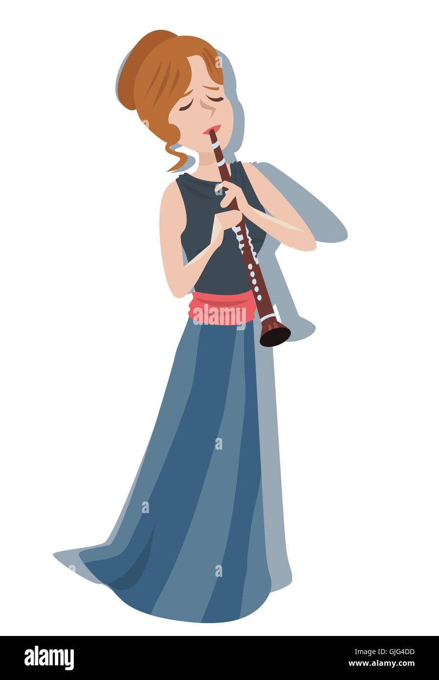 woman playing colorful cute vector illustration Stock Vector