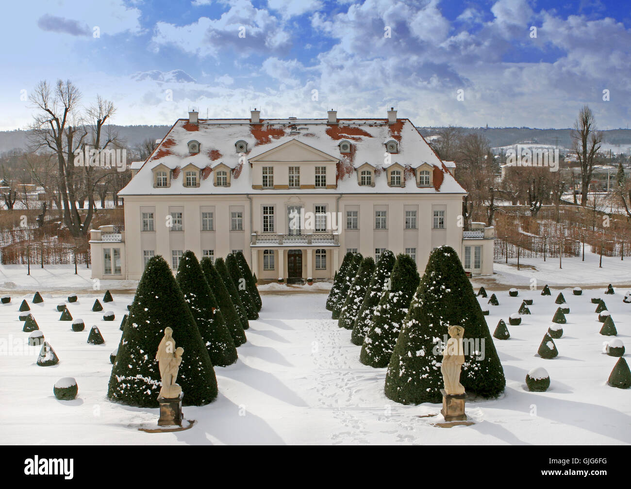 historical garden winter Stock Photo - Alamy
