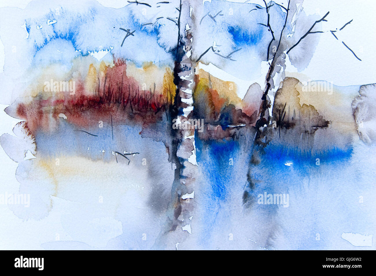 Landscape watercolor hi-res stock photography and images - Alamy
