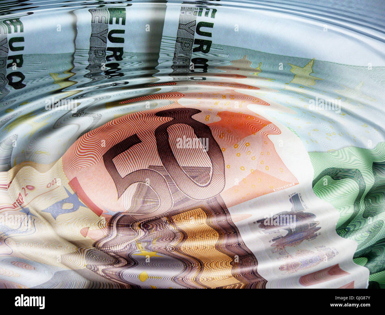 pay currency waves Stock Photo