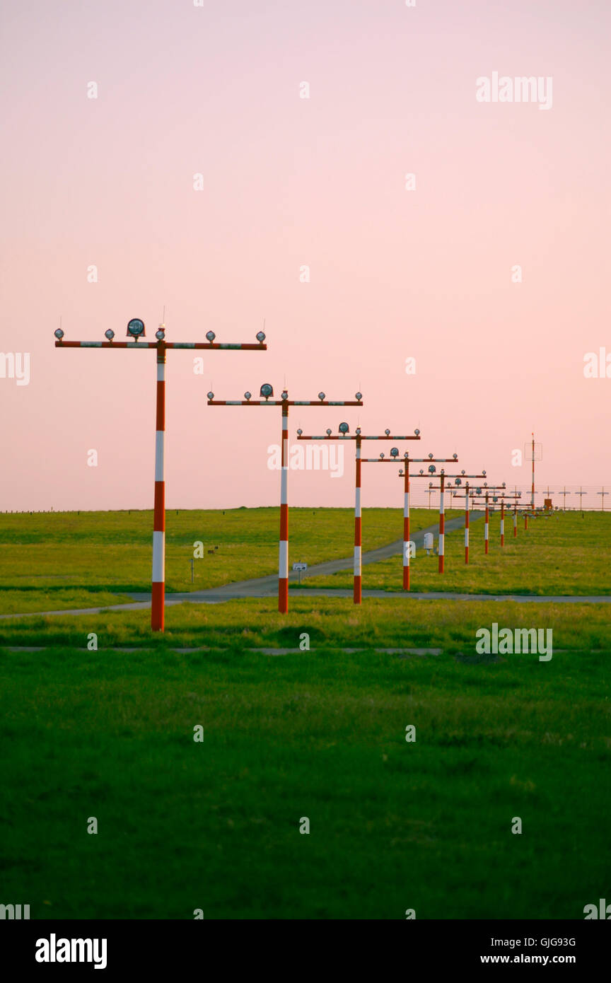 sunset twilight runway Stock Photo