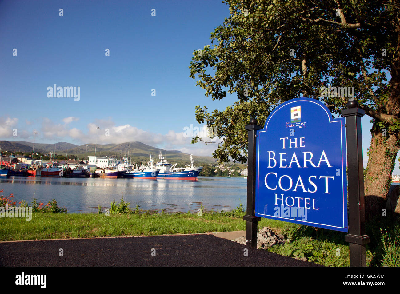 Sign for The Beara Coast Hotel, Castletownbere, Beara Peninsula Stock Photo Alamy