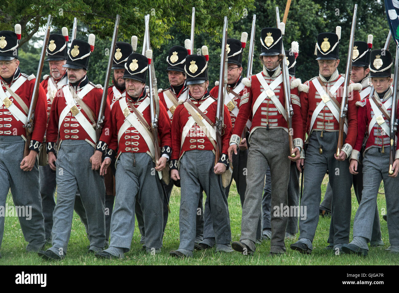 Coldstream Regiment of Foot Guards on the battlefield of a Napoleonic