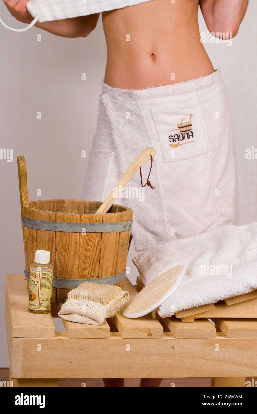 young woman at sauna bath Stock Photo - Alamy