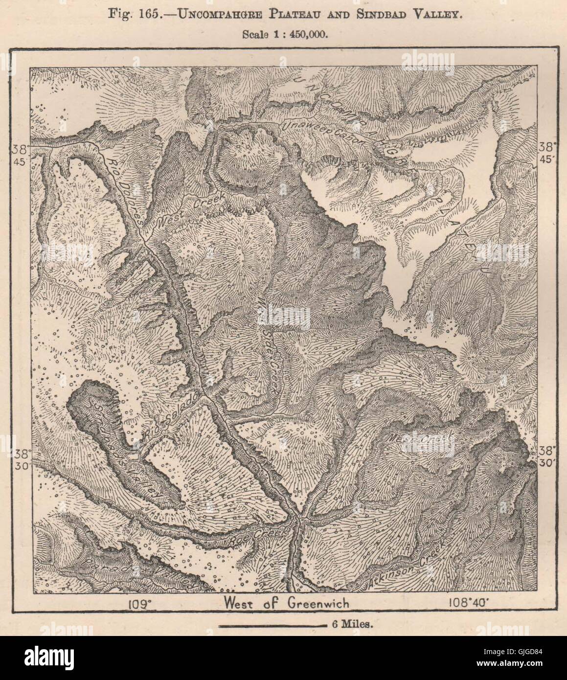 Uncompahgre Plateau And Sindbad Valley Colorado 1885 Antique Map Uncompahgre Plateau And Sindbad Valley Colorado 1885 Antique Map GJGD84