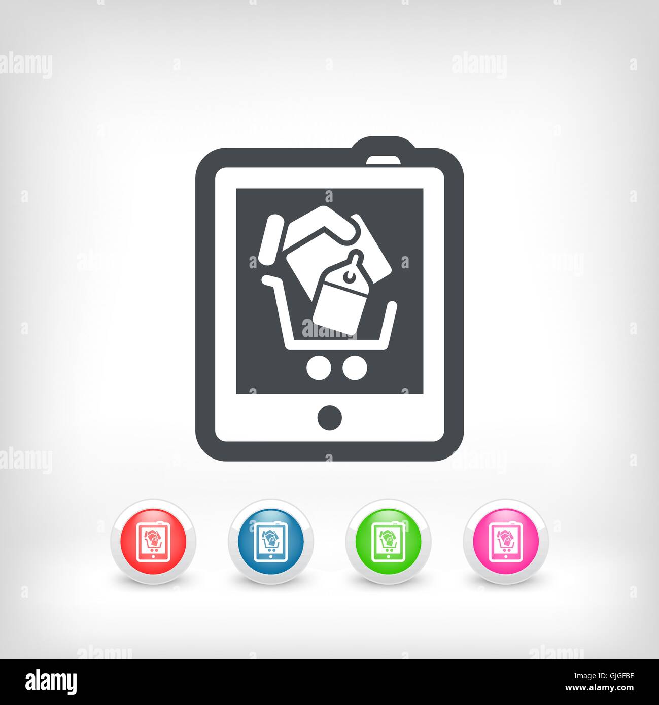 Shopping on tablet icon Stock Vector Image & Art - Alamy