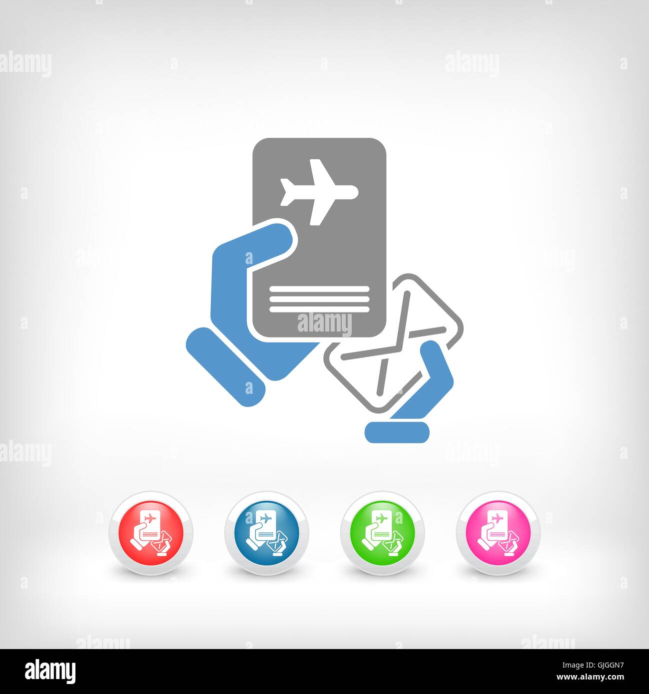 Mail with travel document Stock Vector